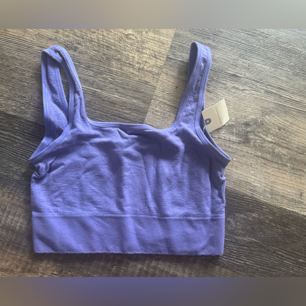 NWT Anthropologie Seamless Square‎ next Crop Tank Blue Size XXS/XS